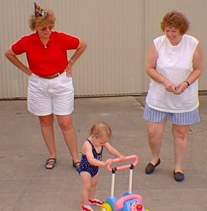 Emily with Aunt Mary Louise and Aunt Bettie Jane